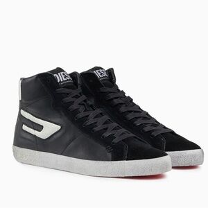 DIESEL - Black and Silver Mid Sneakers